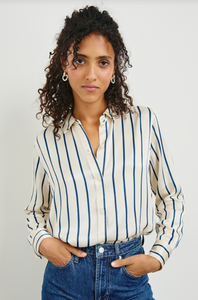 Maria Shirt in Ceramic Navy Stripe