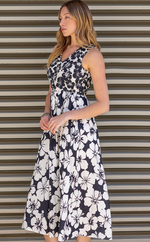 Load image into Gallery viewer, Popcorn Smocking Sleeveless Dress in Black/White
