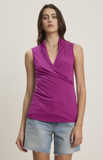 Load image into Gallery viewer, Azura Wrap Tank Top in Grapes

