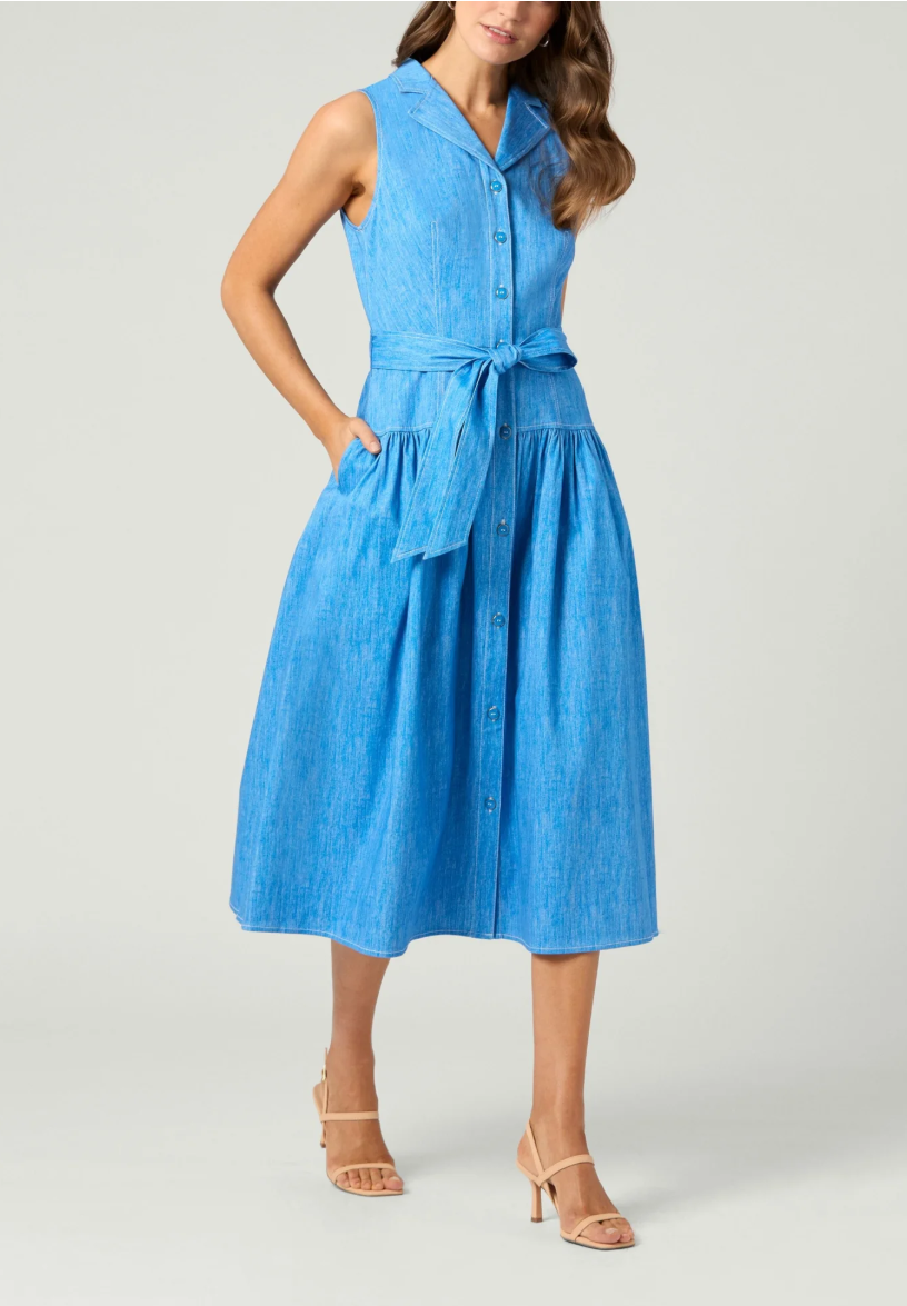 Ezra Dress in Chambray Melange