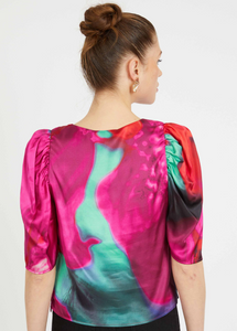 Arden Top in Blur Iris Bloom