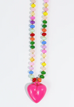 Load image into Gallery viewer, Candy Heart Necklace in Hot Pink
