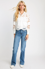 Load image into Gallery viewer, Emmie Top in White Eyelet Lace

