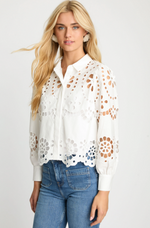 Load image into Gallery viewer, Emmie Top in White Eyelet Lace
