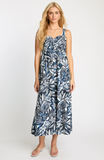Load image into Gallery viewer, Josephine Dress in Woodblock Palm
