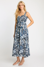 Load image into Gallery viewer, Josephine Dress in Woodblock Palm
