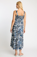 Load image into Gallery viewer, Josephine Dress in Woodblock Palm
