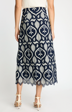 Load image into Gallery viewer, Laney Skirt in Navy/Cream Lace
