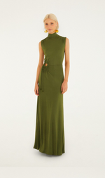 Load image into Gallery viewer, Sleeveless Maxi Dress in Dark Green
