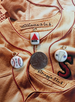 Load image into Gallery viewer, Noah Kahan 2026 Fenway Baseball Charm on Gold Paperclip Chain
