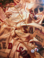 Load image into Gallery viewer, Noah Kahan 2026 Fenway Baseball &amp; Citgo Sign Charms on Gold Rope Chain w/ Carabiner
