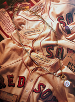 Load image into Gallery viewer, Noah Kahan 2026 Fenway Baseball Charm on Gold Paperclip Chain w/ Attached Carabiner
