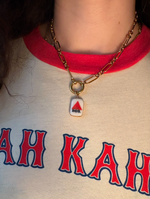 Load image into Gallery viewer, Boston Citgo Sign Charm on Gold Trombone Chain w/ Attached Carabiner
