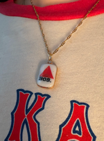 Load image into Gallery viewer, Boston Citgo Sign Charm on Gold Singapore Chain
