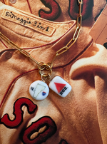 Load image into Gallery viewer, Noah Kahan "Mess" I-89 VT &amp; Citgo Sign Charms on Large Gold Paperclip Chain w/ Attached Carabiner
