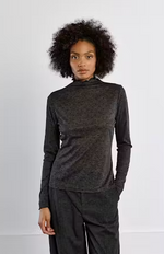 Load image into Gallery viewer, Semi-Sheer Flocked Heart Top in Dark Grey
