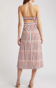 St. Tropez Midi Dress in Coral Reef Stripe