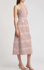 Load image into Gallery viewer, St. Tropez Midi Dress in Coral Reef Stripe
