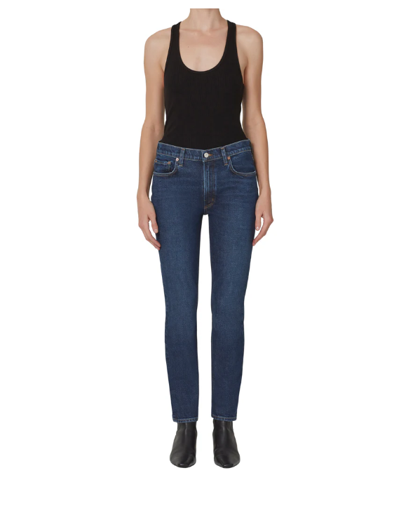 Willow Mid Rise Slim Crop in Divided