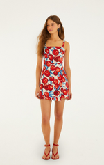 Load image into Gallery viewer, Cherry Blossom Sleeveless Mini Dress in Red
