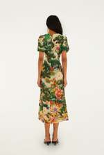 Load image into Gallery viewer, Oriental Garden Short Sleeve Maxi Dress in Multicolor
