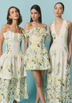 Load image into Gallery viewer, Hana Off The Shoulder Mini Dress in Yellow Multi
