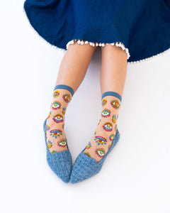 Evil Eye Sheer Crew Sock