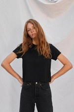 Load image into Gallery viewer, Springsteen Baby Tee in True Black
