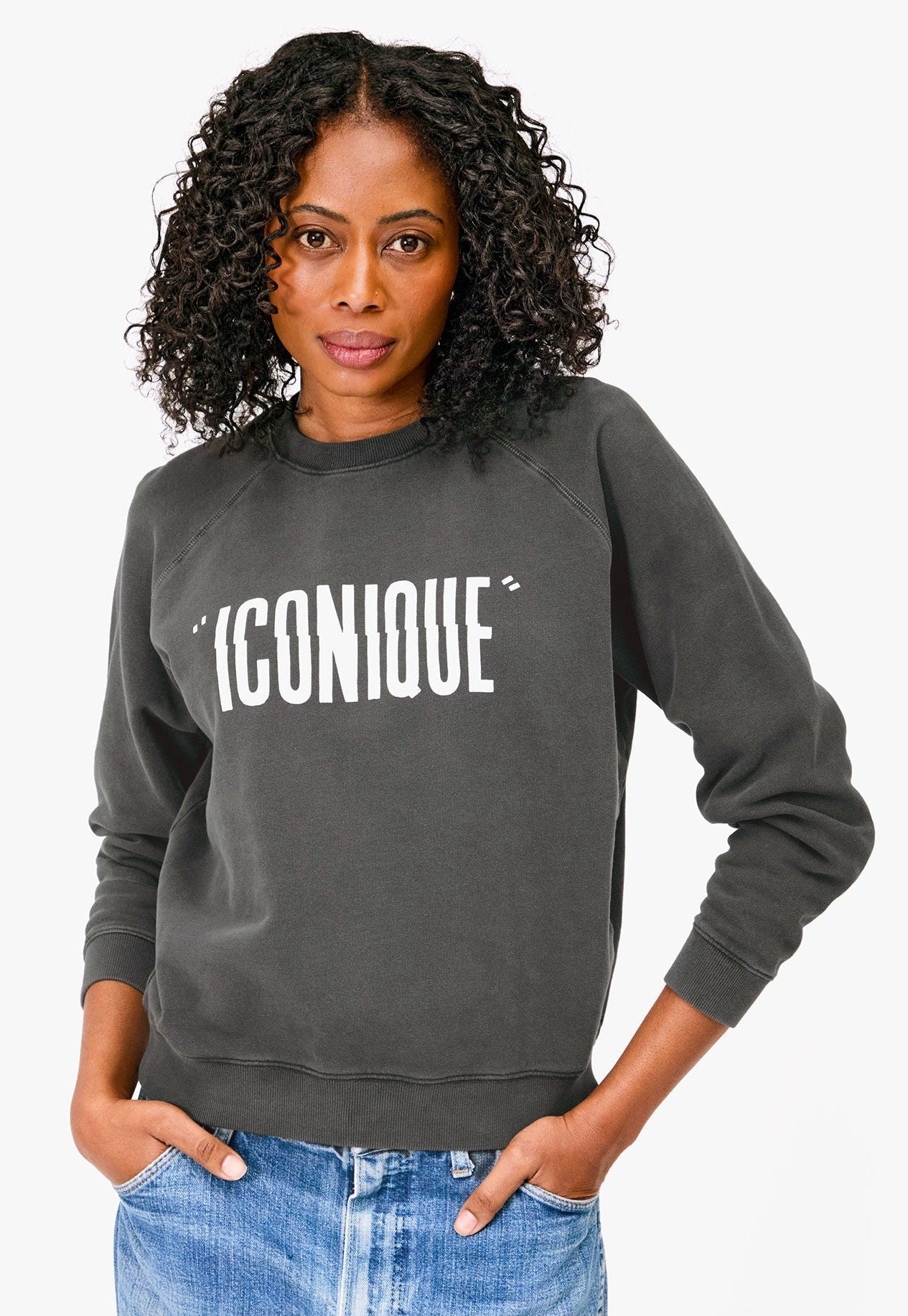 Iconique Sweatshirt in Faded Black/Cream