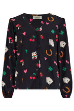 Load image into Gallery viewer, Imelda Lucky Charms Blouse in Black
