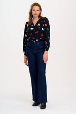 Load image into Gallery viewer, Imelda Lucky Charms Blouse in Black
