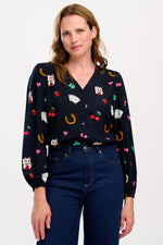 Load image into Gallery viewer, Imelda Lucky Charms Blouse in Black
