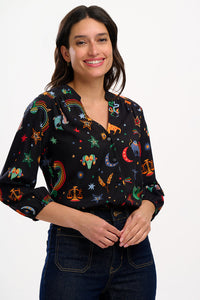 Elkie Blouse in Rainbow Zodiac