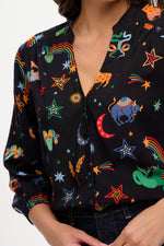 Load image into Gallery viewer, Elkie Blouse in Rainbow Zodiac
