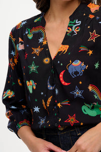 Elkie Blouse in Rainbow Zodiac