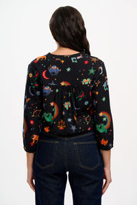 Elkie Blouse in Rainbow Zodiac