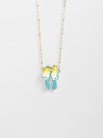 Load image into Gallery viewer, Blue Warbler Birds in Love Necklace
