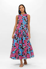 Load image into Gallery viewer, Sleeveless Piped Maxi Dress in Umbria Blue
