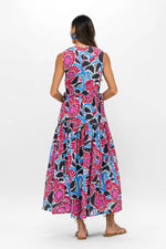 Load image into Gallery viewer, Sleeveless Piped Maxi Dress in Umbria Blue
