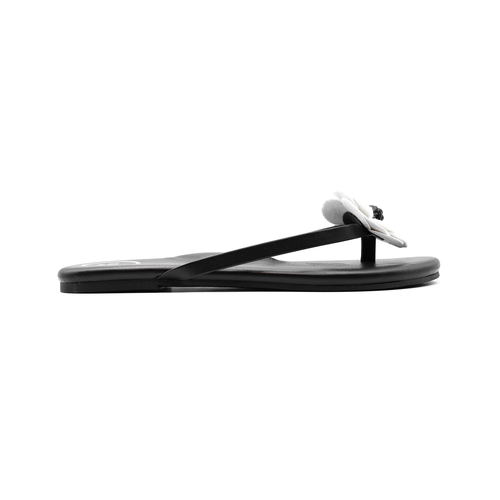 Valentina Slide Sandal in Black and White