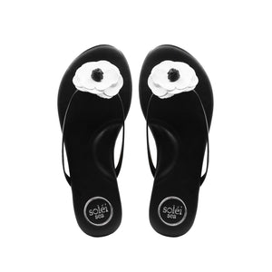 Valentina Slide Sandal in Black and White