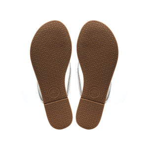 Vivie Slide Sandal in Metallic Silver