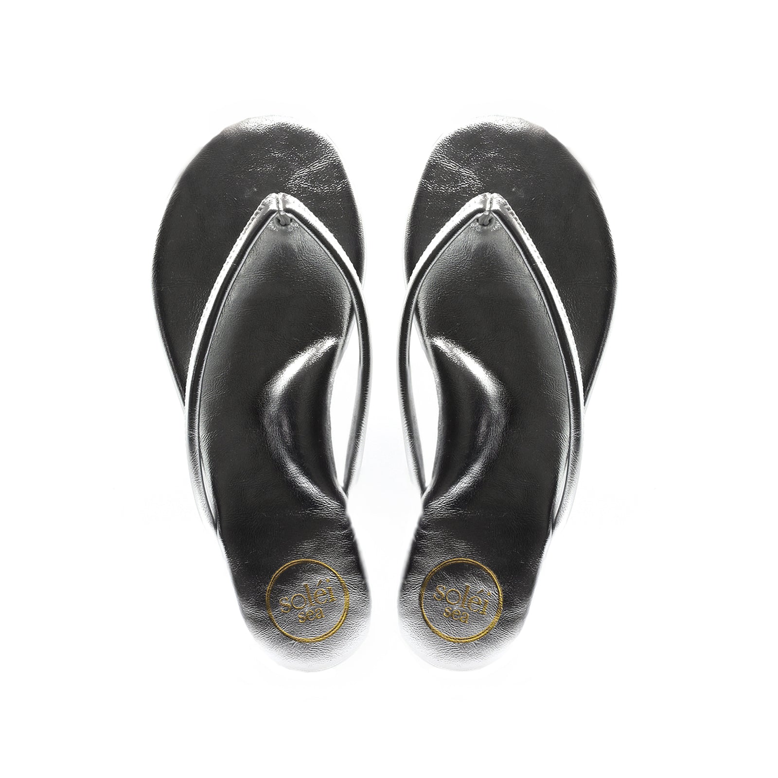 Vivie Slide Sandal in Metallic Silver