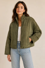 Load image into Gallery viewer, Toby Quilted Jacket in Dirty Olive
