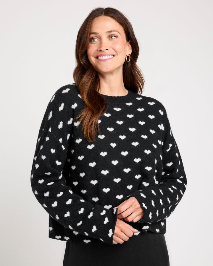 Lolly Hearts Sweater in Black