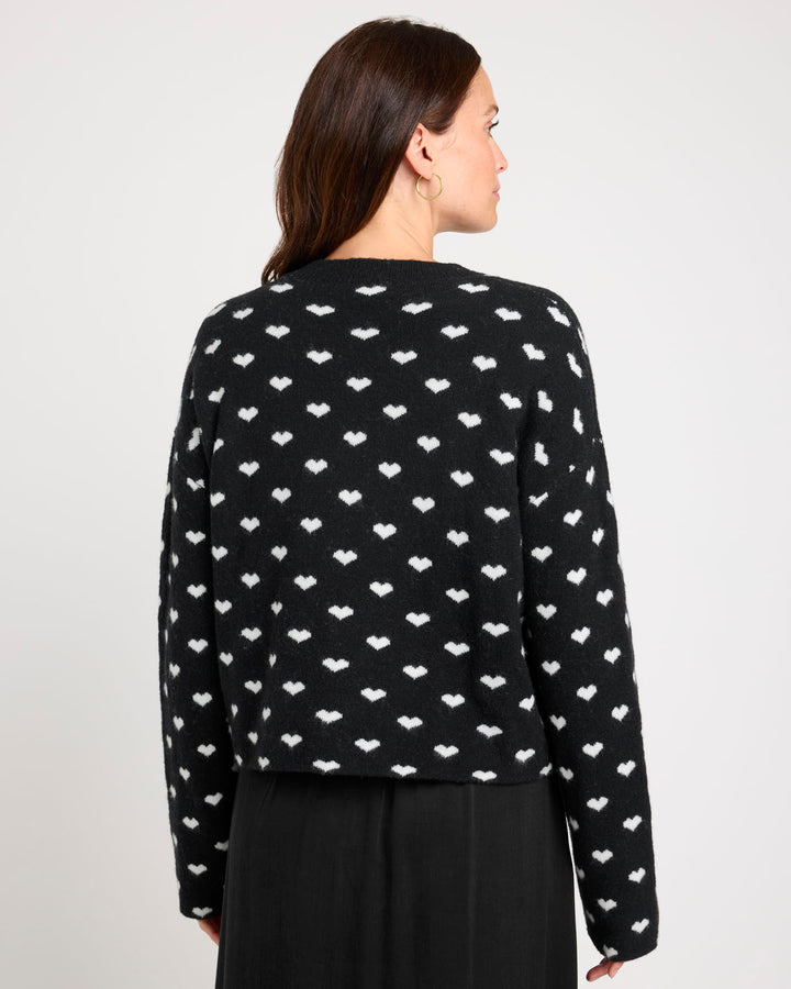 Lolly Hearts Sweater in Black