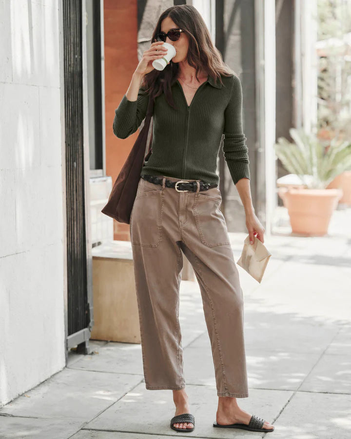 Carissa Twill Pant in Dark Plum