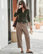 Load image into Gallery viewer, Carissa Twill Pant in Dark Plum
