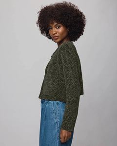 Andrea Crop Cardigan in Green Spruce