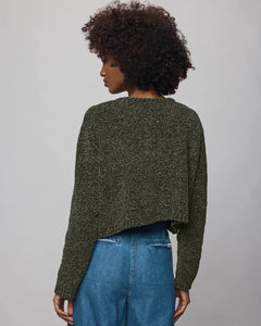 Andrea Crop Cardigan in Green Spruce